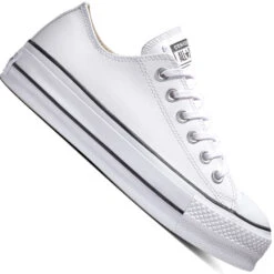 Converse CT All Star Clean Lift OX Plateaus White/Black/White Damen