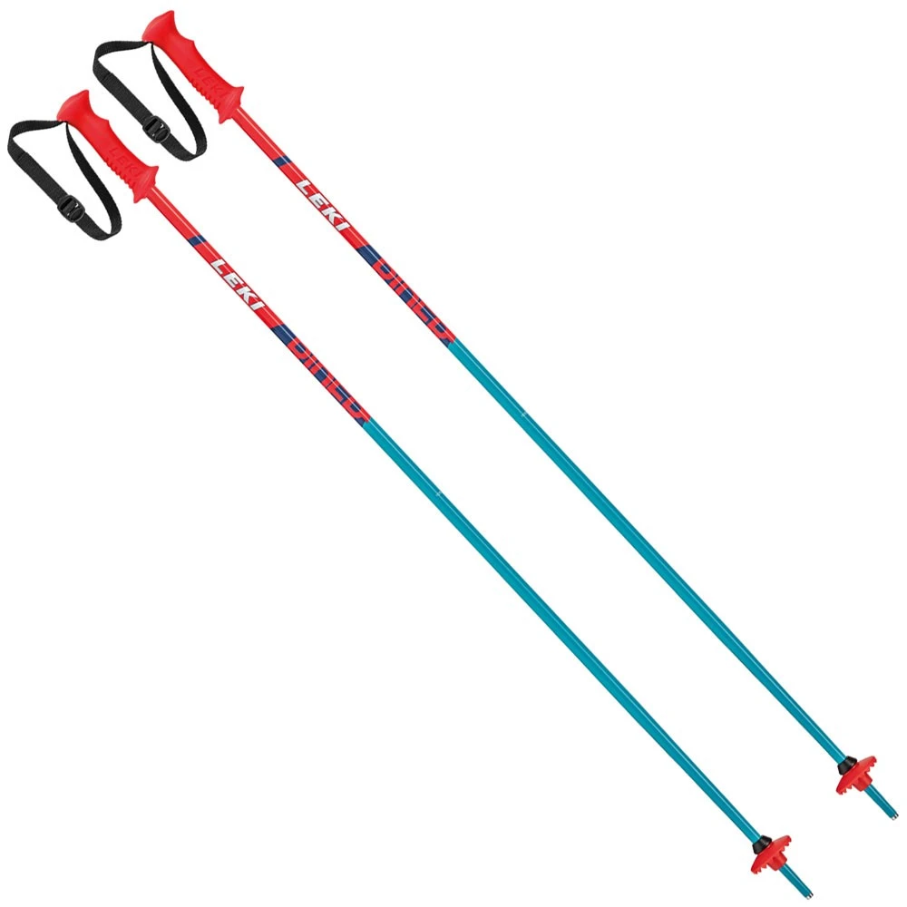 Leki Rider Skistöcke Petrol-Weiß/Blau-Neonrot Kinder