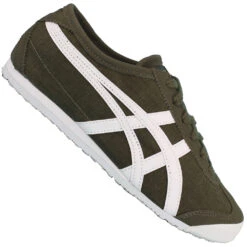 Onitsuka Tiger Mexico 66 Sneaker Dark Olive/White Damen, Herren