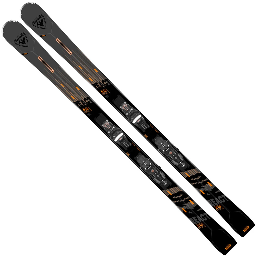 Rossignol React 10 TI Alpinski-Set Black/Orange Herren