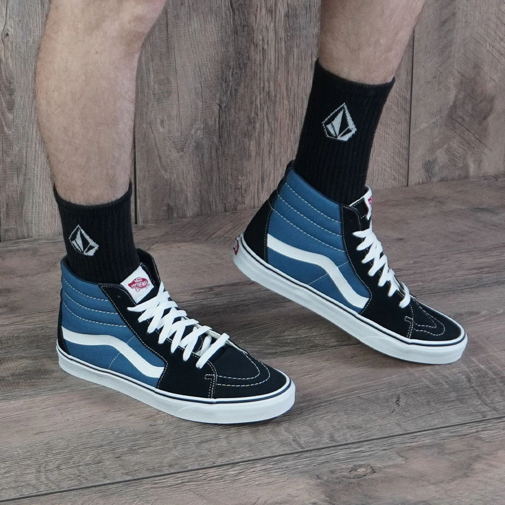 Vans Sk8-Hi Canvas & Leather Sneaker Navy Damen, Herren – Bild 5