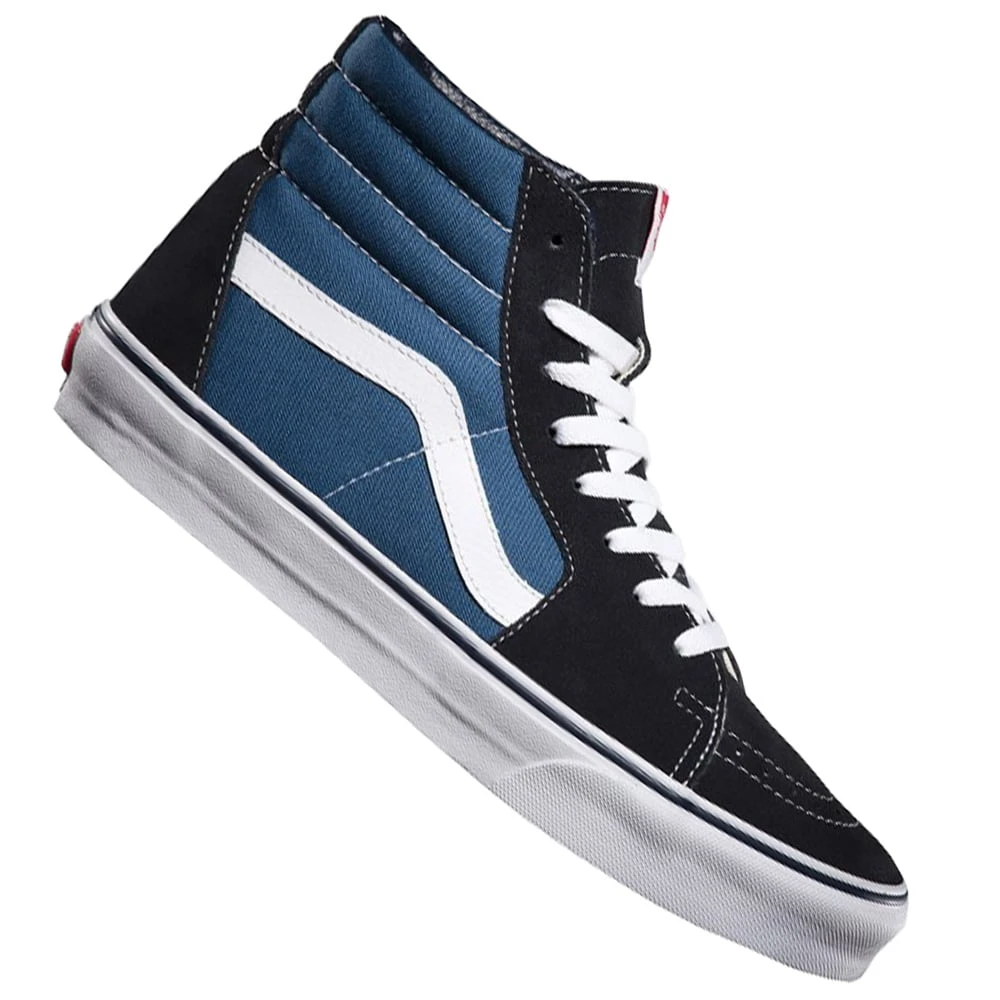 Vans Sk8-Hi Canvas & Leather Sneaker Navy Damen, Herren
